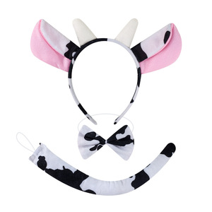 قرن كرتون لطيف ربطة رأس بقرة للإناث لهالوين إكسسوار شعر أطفال بقر قطيفة - Product Image 5