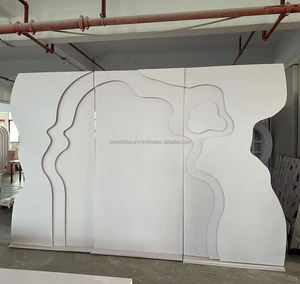 SMOOTH 3 Dimensions Lighten Irregular Warm LED Light Pattern Acrylic Backdrop Wedding Stage <b>Decoration</b> with Flower Runner <b>Set</b> - Product Image 3