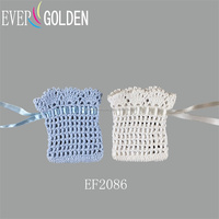 Sac à cordon élégant et moderne en dentelle 100 % coton, fait main, 8,5 x 9 cm, pour cadeaux de baptême, de naissance ou d'anniversaire d'enfant