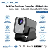 Proyector Hotack X5AR HD 1080p, Cine en Casa, Video 8k, Proyector Inteligente Mini Android TV, Proyector Portátil para Educación y Reuniones