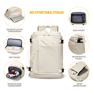 2025 sac à dos pour ordinateur portable étanche <span class=keywords><strong>Sport</strong></span> sac polochon avec compartiment à chaussures sac coréen pour fille randonnée voyage Mochila pour hommes crème - Product Image 3