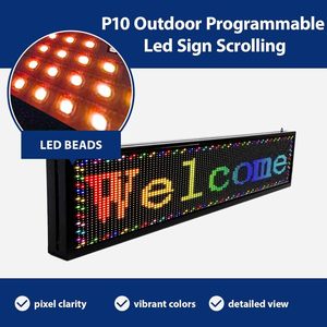 P10APP programmable LED display outdoor waterproof built-in CMS scrolling text <b>sign</b> WiFi smart control billboard display board - Product Image 1