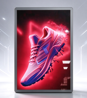 Boîte à lumière SEG ultra-mince A3 argentée, affichage de poster rétroéclairé par LED pour magasin de détail