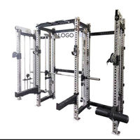 Machine Smith tout-en-un avec rack de musculation et système de tirage croisé pour entraînement en salle de sport commerciale