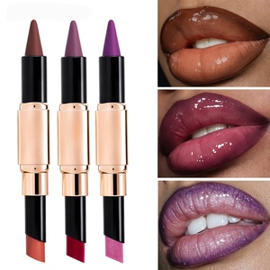 <b>Lipstick</b> and Lip Liner Glossy Finish Dual Tip Cosmetic Pen <b>Custom</b> Logo for Makeup Collection - Product Image 2
