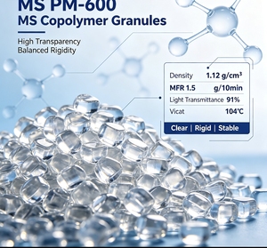 เม็ดพลาสติกเรซิน PM‑600 SMMA MS คุณภาพสูง เกรดออปติคอล ความใสสูง สำหรับฉีดขึ้นรูปภาชนะบรรจุอาหาร - Product Image 5