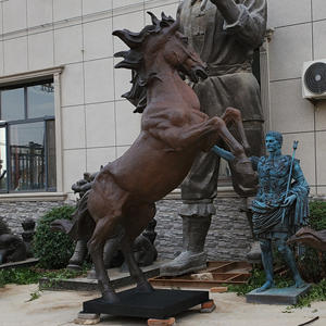 <span class=keywords><strong>Metal</strong></span> el sanatları yaşam boyutu antika pirinç at heykel atlama at heykeli - Product Image 4