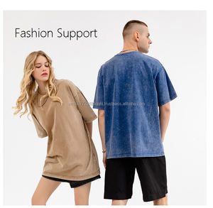 T-shirt imprimé en coton 100% de qualité supérieure, lavage à l'acide, coupe ample, vintage, unisexe, sur mesure - Product Image 1