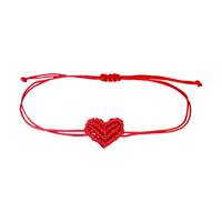 Handgemaakte macramé hartvormige armband voor vrouwen, verstelbaar, geweven koord, vleugelbedel, modieus juweel, Valentijnscadeauset