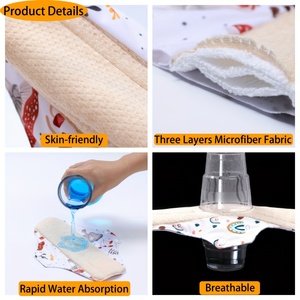 Onne çanta ile 4 adet pedleri yıkanabilir % temizlik peçeteleri pamuk % temizlik peçeteleri rahat ve makinede yıkanabilir bez adet pedleri - Product Image 4