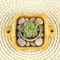 Porte-bougie en bois artisanal écologique, forme carrée, personnalisable pour Noël, Pâques, décoration de la maison, logo personnalisé