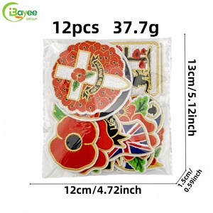 Patch brodé personnalisé en polyester fait main, texture premium, pour le Jour de la Commémoration, thermocollant pour chapeaux - Product Image 3