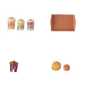 caoh Popcorn, <span class=keywords><strong>Burger</strong></span>, Cola Set, Maison de poupée, Jouets, Décorations, Artisanat en résine, Matériaux faits main DIY - Product Image 4