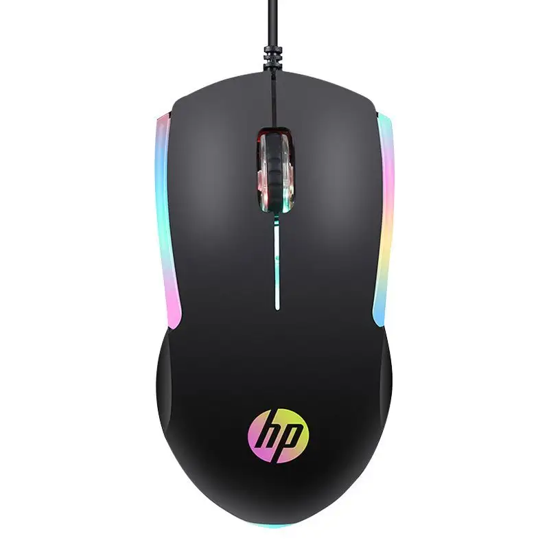 Hp M160 Wired Gaming Mouse Home Office Desktop Laptop Accessories Flash USB Mute Office Mouse LED Box Black 3D Carton Optical BC