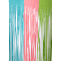 Backdrop Pita Tinsel Warna-Warni Macaron Laris Manis, Latar Belakang Pastel Lembut untuk Pesta Ulang Tahun & Perlengkapan Photo Booth