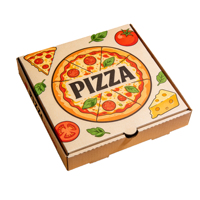 Boîte à pizza pliable de qualité restaurant SP4238, impression personnalisable pour l'emballage de plats à emporter