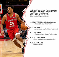 Conjunto de Camiseta y Pantalones Cortos de Baloncesto Sublimados Personalizables para Hombre, Transpirables, Malla Bird Eye de 180GSM, para Equipo Local/Visitante