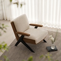 Fauteuil individuel en bois de luxe moderne, design de créateur, bords scellés à la main, pour mobilier de maison, réception d'hôtel et espaces de loisirs