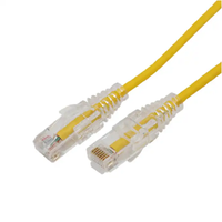 Kabel Patch RJ45 UTP Cat6 Slim dengan Panjang yang Dapat Disesuaikan 0.5m/1m/2m/5m, Jaket PVC LSZH, 28AWG, 8 Konduktor, Konduktor Tembaga Telanjang