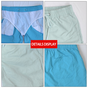 Shorts <span class=keywords><strong>de</strong></span> <span class=keywords><strong>bain</strong></span> pour garçons personnalisés, séchage rapide, légers, pour la plage, double couche, doublure en maille, couleur unie, avec poches - Product Image 5