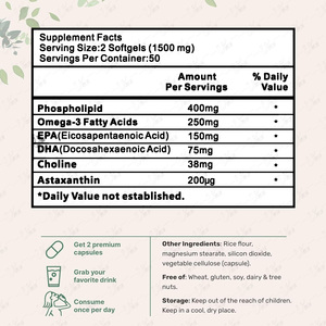 Nhuyễn thể viên nang dầu Nhà máy cung cấp cao cấp <span class=keywords><strong>Omega</strong></span> <span class=keywords><strong>3</strong></span> EPA DHA Astaxanthin Softgels tùy chỉnh nhãn hiệu riêng bổ sung - Product Image 3