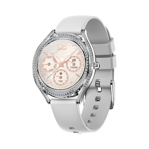<span class=keywords><strong>Smartwatch</strong></span> di moda con occhiello amolato per donne 1.28 pollici chiamata cardiofrequenzimetro Monitor di ossigeno nel sangue in acciaio dorato <span class=keywords><strong>Smartwatch</strong></span> di lusso - Product Image 2