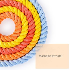 JXANRY all'ingrosso tessuto gradiente di colore cotone corda collari per animali domestici incisi per evitare la perdita di cani al guinzaglio cani di grossa taglia - Product Image 2