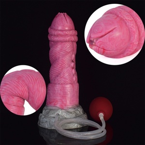 YOCY Enorme Dildo Alienígena con Función de Eyaculación, Tapón Anal, Color Gris Carne, Textura en Forma de Flor, Juguete Sexual de Silicona Suave, Producto Sexual para Adultos - Product Image 2