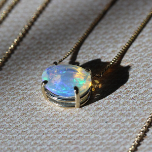 Exquisite New Design Natural Gemstone Pendant 925 Sterling Silver Precious Stone Oval Cut Natural Australian Fire <strong>Opal</strong> <strong>Necklace</strong> - Product Image 2