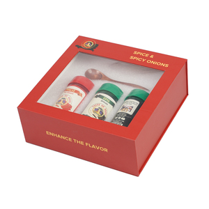 Pvc clear Transparent Window Red Rigid Cardboard Magnetic Gift <b>Box</b> with clear Window Lid - Product Image 2