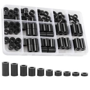 Nylon ABS Round Electrical Outlet Spacers Non-Threaded <strong>for</strong> M6 <strong>Screws</strong> Black with Cutting Service - Product Image 3