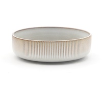 24 pièces de vaisselle en céramique durable à glaçure réactive, côtelée et mate, comprenant assiettes à steak, assiettes à pâtes, bols et tasses, bleu clair, moderne, compatible micro-ondes