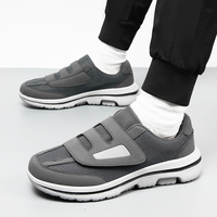Chaussures unisexes à ouverture large et ajustables avec velcro, baskets respirantes en mesh pour pieds enflés, faciles à mettre et à enlever, chaussures de marche pour diabétiques