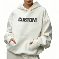 Hoodie Unisex Oversize Warna Beige dengan Logo Custom, Fleece Berat 400-600GSM, Cetak Digital, Polos, Streetwear, Model Pullover
