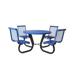 ריהוט חיצוני מרובע/עגול פיקניק שולחן אוכל וכיסא קיפול פלדה קפה שולחן אוכל - Product Image 4