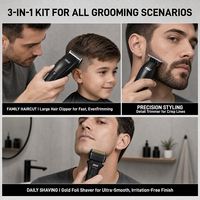 Tondeuse à cheveux électrique IPRO S1120, kit de rasage 3 en 1, peigne guide coloré avec cape, outil de coiffure USB pour salons de coiffure