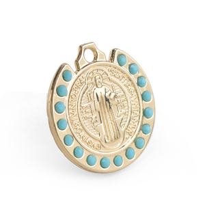 Medalla de Nuestra Señora de Guadalupe, Aleación de Oro, <span class=keywords><strong>Virgen</strong></span> Marí<span class=keywords><strong>a</strong></span> Católica, Colgante Devocional para <span class=keywords><strong>Rosario</strong></span> - Product Image 3