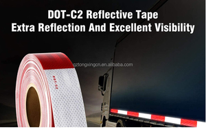 Nastro riflettente alluminizzato bianco e rosso con taglio a bacio per camion, rimorchi e veicoli, ad alta visibilità e segnalazione di avvertimento - Product Image 6