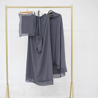 Nouvel ensemble de prière Abaya 4 pièces en soie de Médine à manches longues et dentelle – Nouvelles tendances pour femmes musulmanes