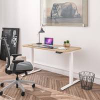 Cadre de bureau électrique blanc assis-debout station de travail double moteur ergonomique debout hauteur réglable Base bureau d'ordinateur