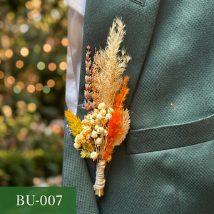 Mini Dried Flower Bouquet Straw Floral Buttonhole Realistic Long Lasting Wedding Lapel Decor - Product Image 2