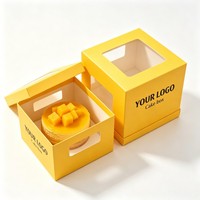 Cajas de Papel Impresas Personalizadas con Ventanas Transparentes para Pasteles y Repostería, Material de Grado Alimenticio, Caja Portátil para Pasteles/Postres