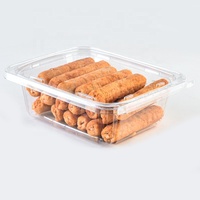 Boîte d'emballage alimentaire jetable transparente en PET pour boulangerie, avec opercule inviolable, pour biscuits, pâtisseries et gâteaux