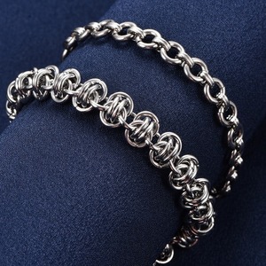 Pulsera de cadena de eslabones redondos gruesos de acero inoxidable para mujer y hombre, estilo punk, color plata, para tobillo o muñeca, joyería metálica - Product Image 4