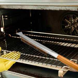 Set di Utensili per la Pulizia del <span class=keywords><strong>Forno</strong></span> per <span class=keywords><strong>Pizza</strong></span>: Spazzola Lunga Monouso, Raschietto in Acciaio Inossidabile, Guanto Rimovibile per Pietra Refrattaria, Pinza da <span class=keywords><strong>Forno</strong></span> - Product Image 3