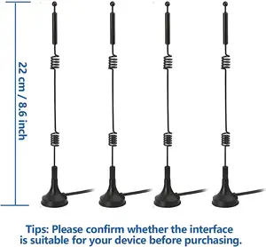 Fabricante vender 2g 3g 698-1990Mhz base magnética mola antena 3m adesiva magnética 3G GSM antena