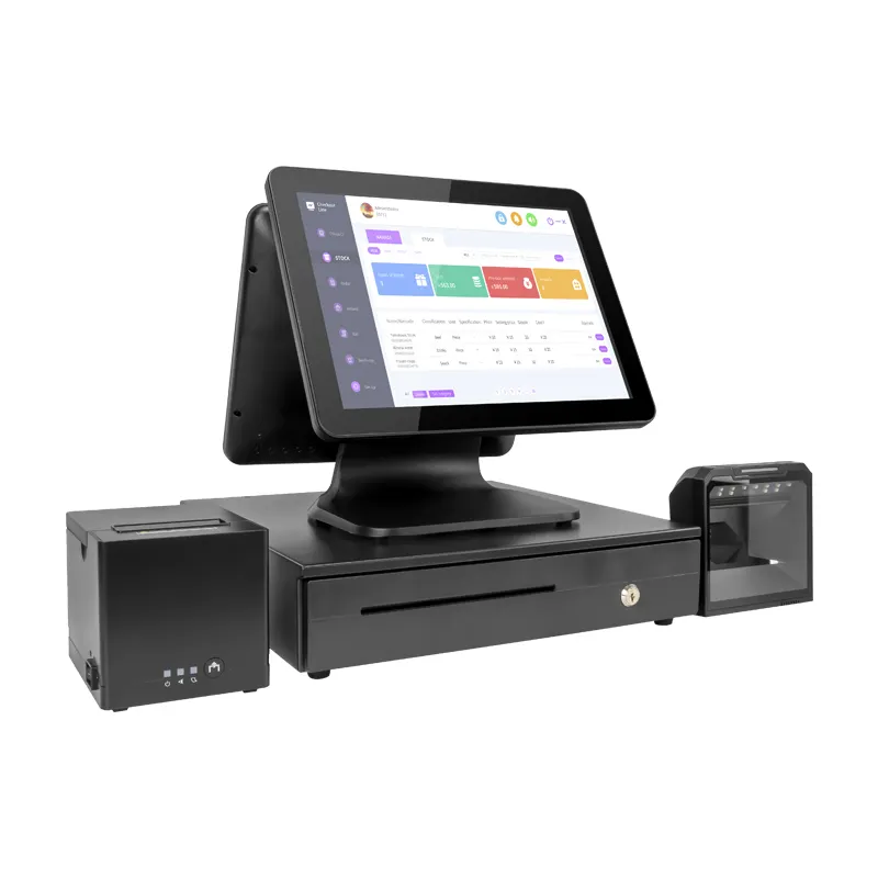 2024 New Model Manufacturer Supply 15inch Dual Touch Screen All-in-One Computers POS System Cash Register Sale