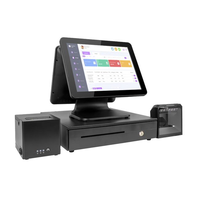 New Model Manufacturer Supply 15inch Dual Touch Screen All-in-One Computers POS System Cash Register Sale