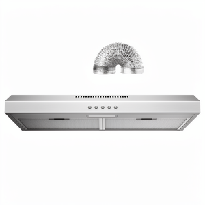 Hotte de cuisine convertible 24 pouces, à <span class=keywords><strong>conduit</strong></span> ou sans <span class=keywords><strong>conduit</strong></span>, avec ventilateur d'extraction 3 vitesses, en acier inoxydable et éclairage LED - Product Image 1