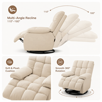 Fauteuil Chaise Longue Capsule Spatiale Moderne de Première Classe, Inclinable et Réglable en Tissu, Idéal pour Chambre et Salle à Manger, Usage Individuel